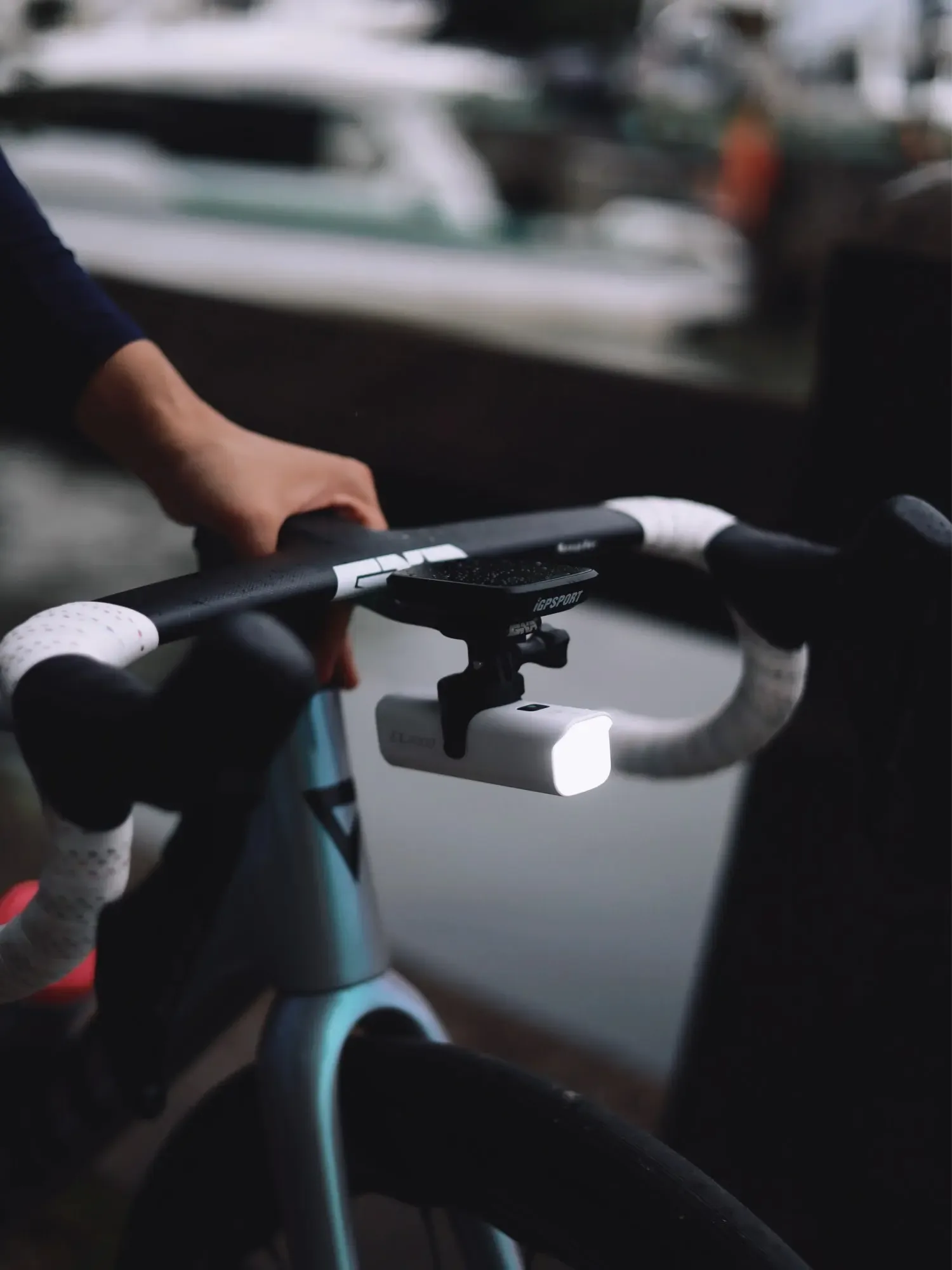 Towild cycling light shown in a product-use photo